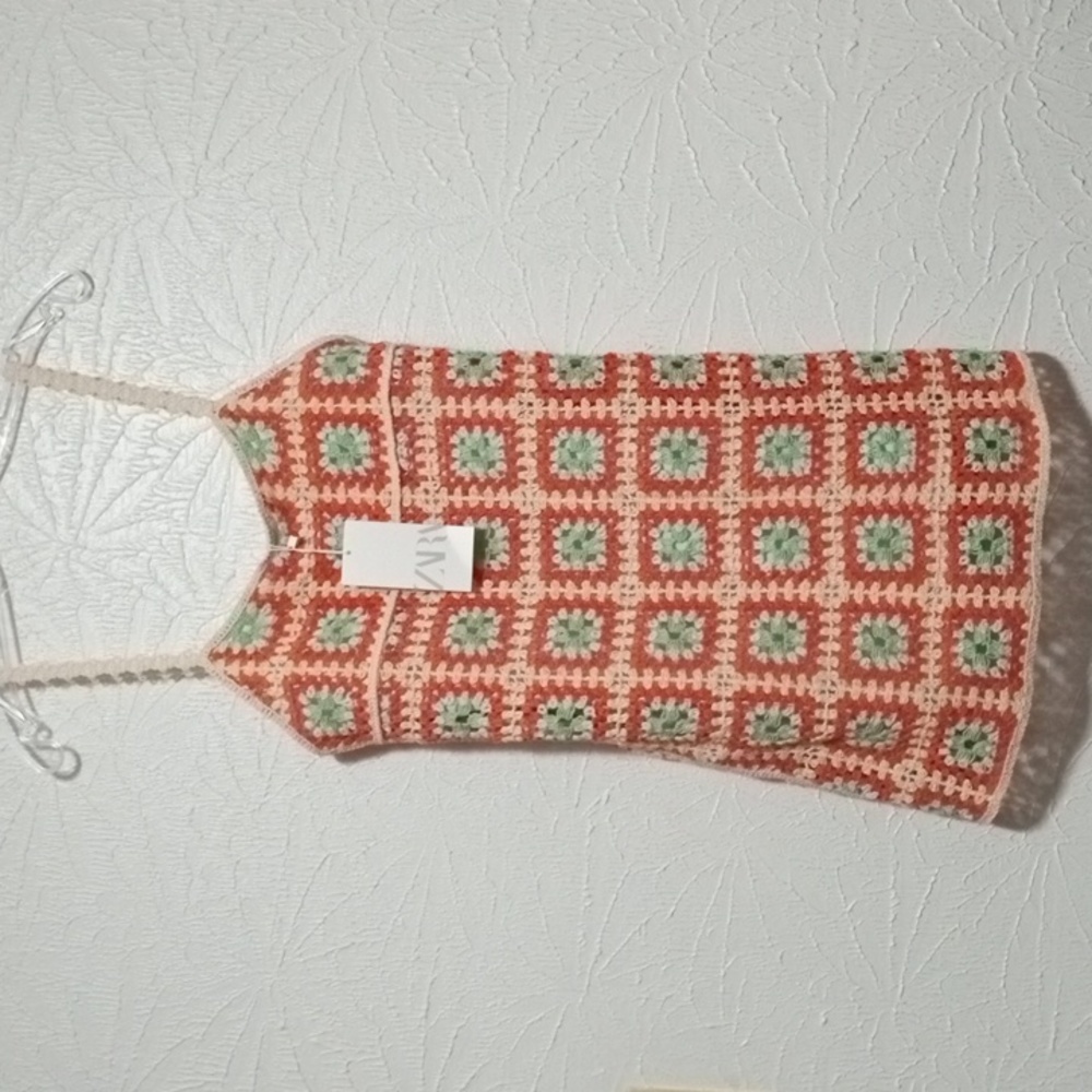 ZARA CROTCHETED MINI DRESS or LONG TOP